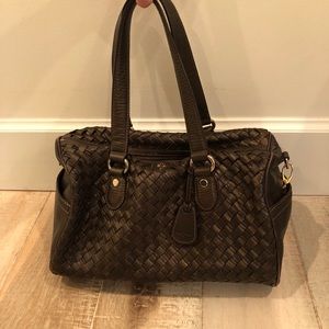 Cole Han Brown Leather Weave Bag